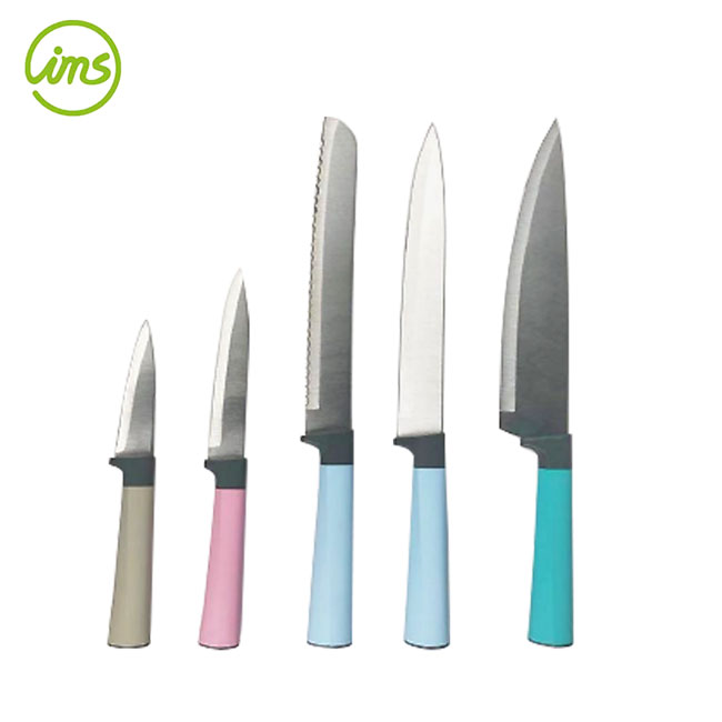 5 Pcs Colorful Handle Stainless Steel Kitchen Knife Set